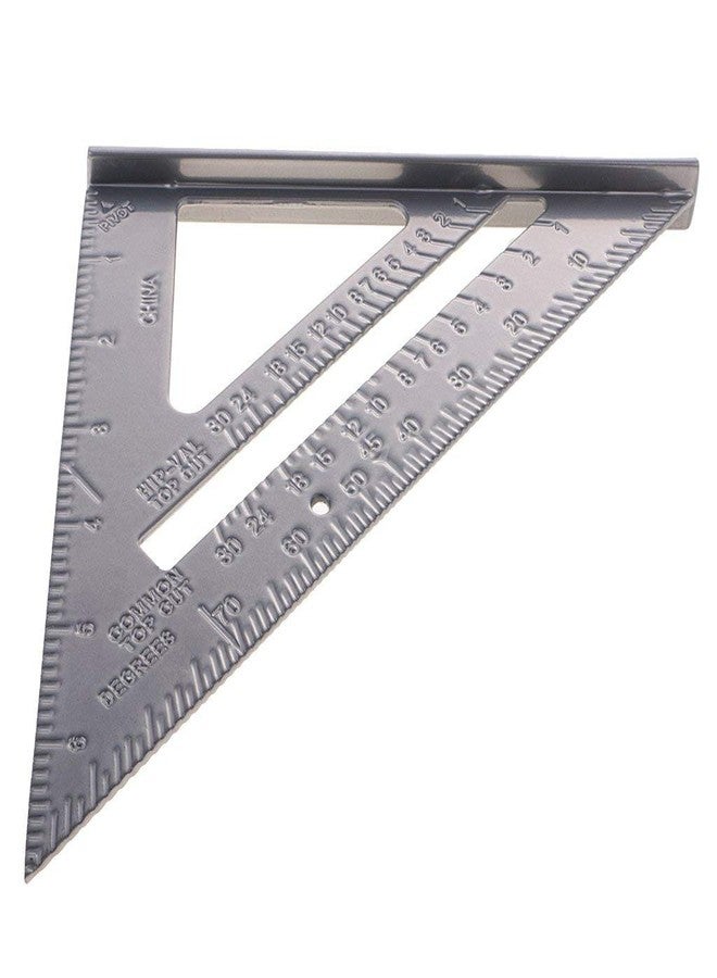 bosig® Double Side Scale Aluminium Alloy Metric Inch Triangle Ruler Measurement Hand Tools (180 mm) | Speed Square | Square Layout Tool - Image 1